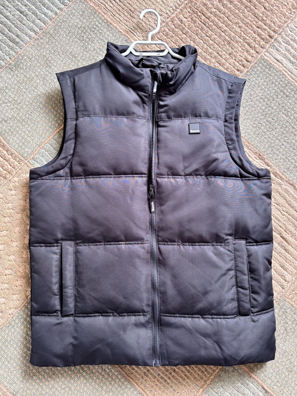 Bench Black Quilted Vest with Logo Patch